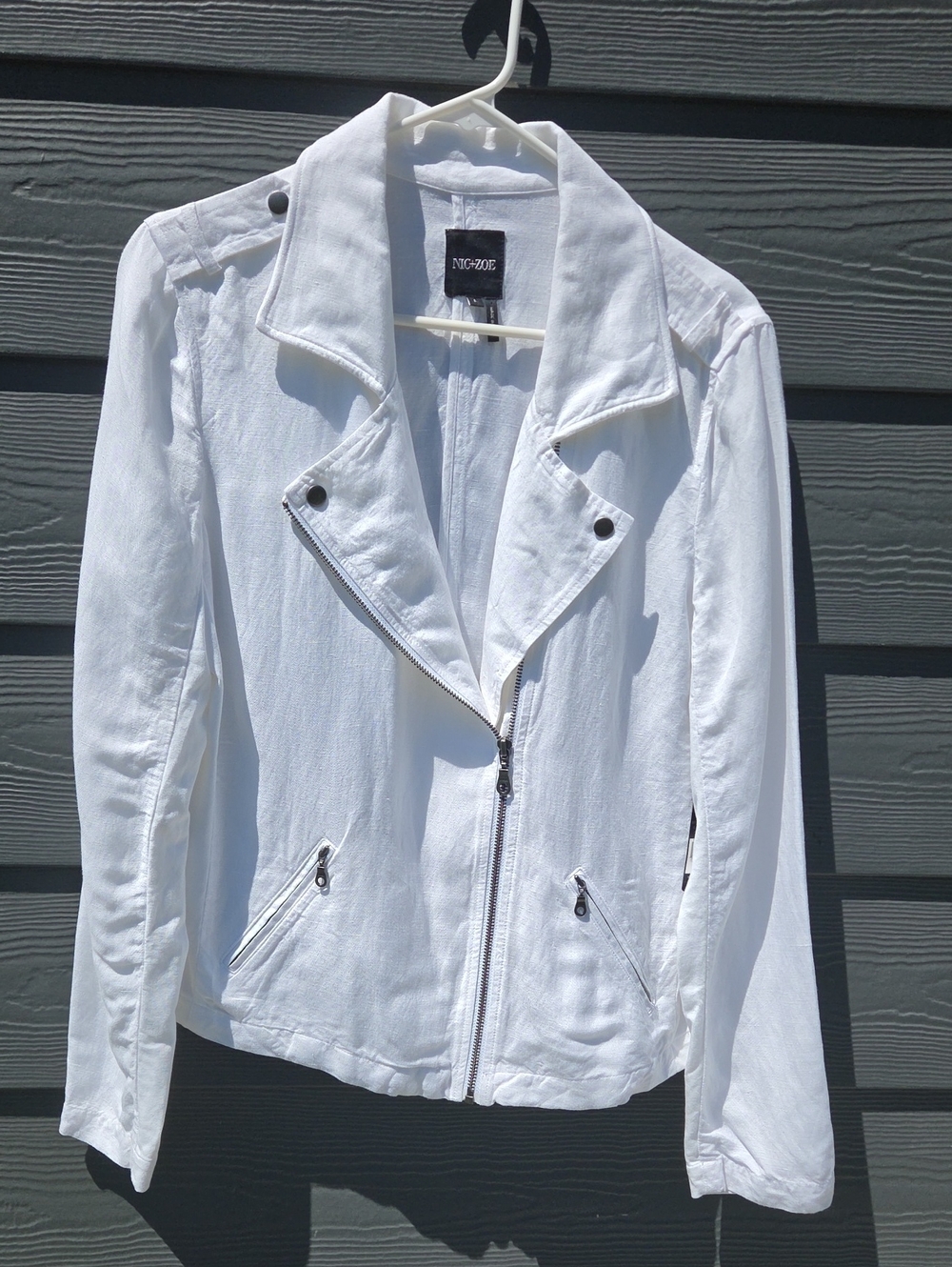 NIC+ZOE White Moto-Style Jacket